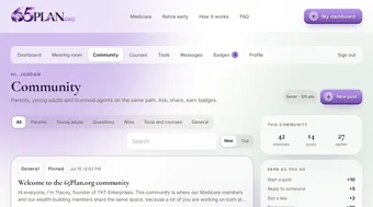 Member community forum with real posts and replies