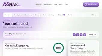 Member dashboard showing the Medicare Clarity Score, the Retire-Early Number and a free strategy call request