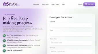 Join free membership signup page