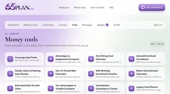 Catalog of 19 member money tools including Coverage Gap Finder and Retire-Early Number Calculator