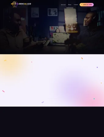 Live Streaming page of the redesigned Above All Else Entertainment site