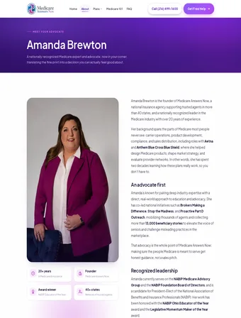 About page of the new Amanda Brewton site