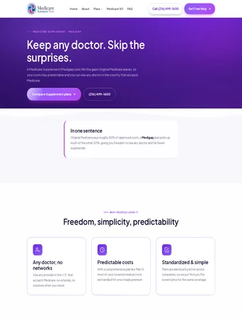 Medicare Supplement page of the new Amanda Brewton site