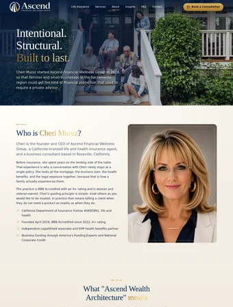 About page of the redesigned Ascend Financial Wellness site