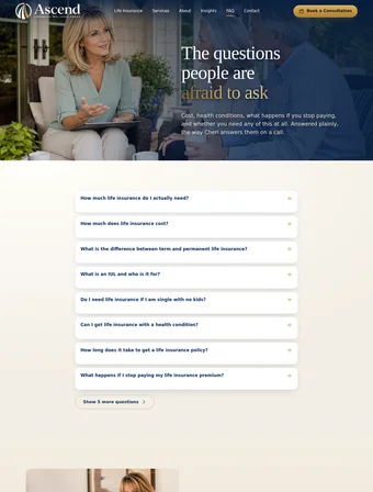 FAQ page of the redesigned Ascend Financial Wellness site