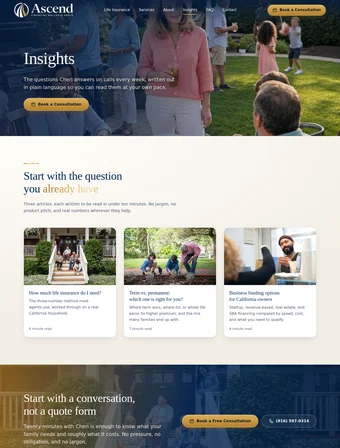 Insights page of the redesigned Ascend Financial Wellness site