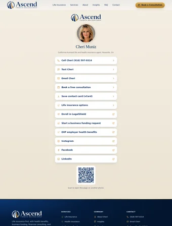 Links page of the redesigned Ascend Financial Wellness site