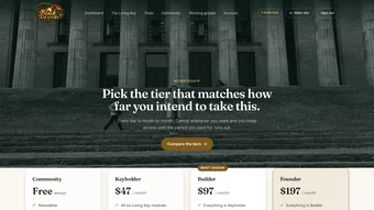 The 40 Million Strong membership tier comparison, with published prices