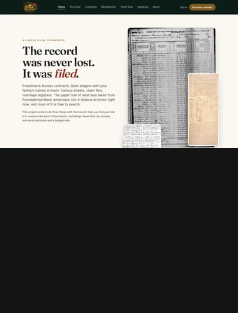 The Black Ancestry & Reparations homepage
