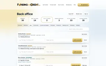 Admin calls tab listing free analysis call requests to book