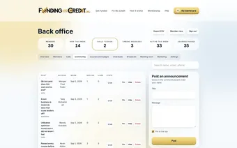 Admin community moderation tab