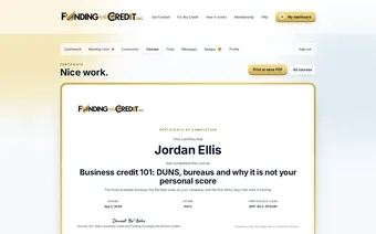 Real course completion certificate