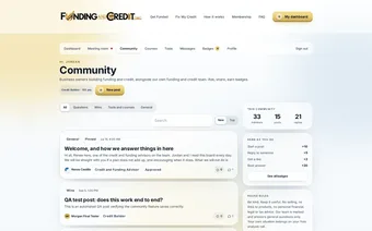 Member community forum with posts organized by category