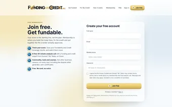 Join free membership signup page