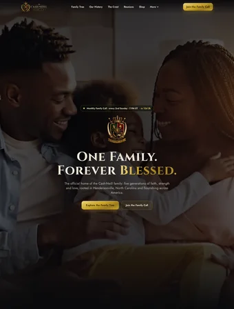 The redesigned Cash-Neill Family homepage