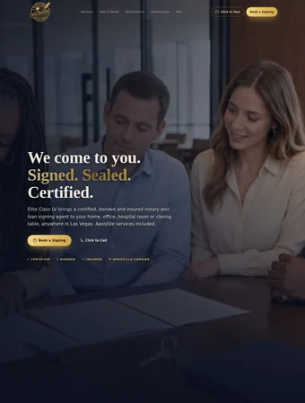 The redesigned Elite Class LV homepage