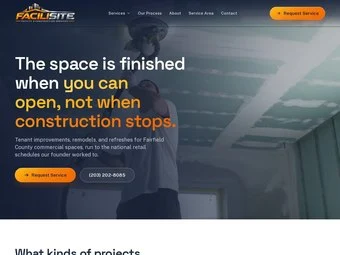 Construction and Build-Outs page of the redesigned FaciliSite site