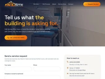 Contact page of the redesigned FaciliSite site