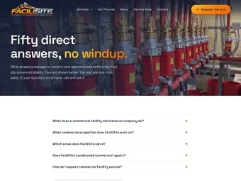 FAQ page of the redesigned FaciliSite site