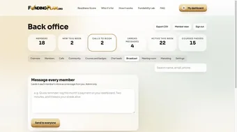Admin broadcast tab to message every member at once