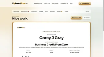 Real course completion certificate, earned by passing the quiz