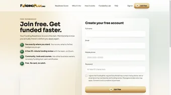 Join free account creation page