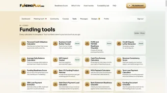 Catalog of 19 member funding tools and calculators