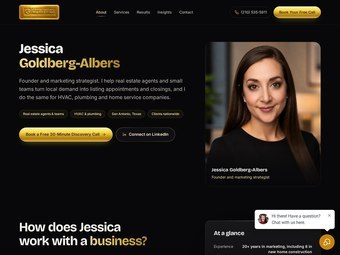 Gold Standard Marketing about page, live capture