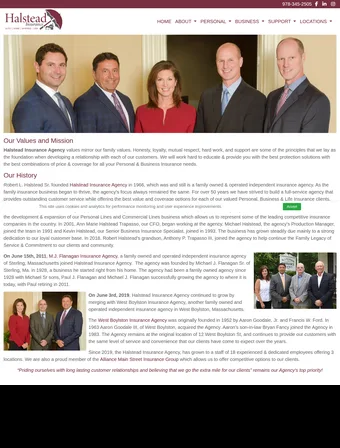 About page of the redesigned Halstead Insurance site