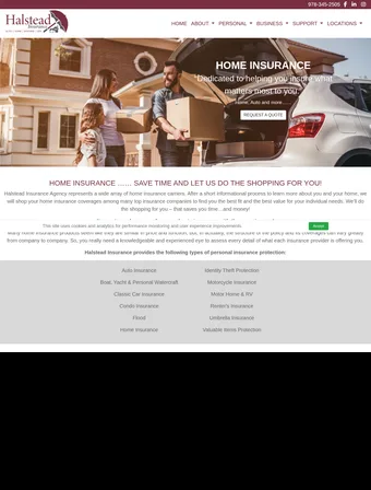 Home insurance page of the redesigned Halstead Insurance site