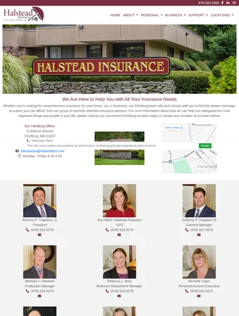 Locations page of the redesigned Halstead Insurance site