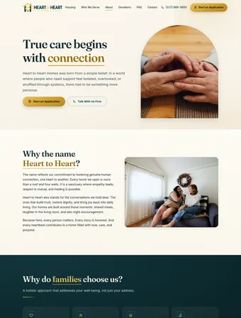 About page of the redesigned site