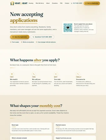 Apply page of the redesigned site