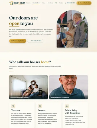 Who We Serve page of the redesigned site