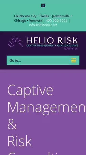 Original Helio Risk homepage captured on an iPhone-size viewport