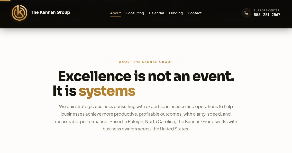 The Kannan Group about section, live