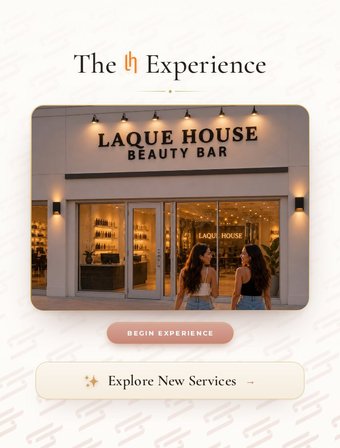 Attract screen with a branded storefront photo and a Begin Experience button