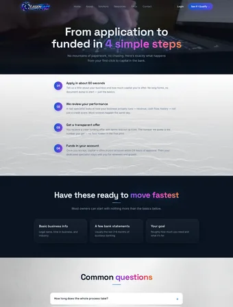 How It Works page of the redesigned Legendary Funding site