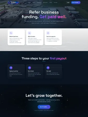 Partners page of the redesigned Legendary Funding site