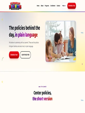 Parent Resources page of the redesigned Lil' Images of Blessings site