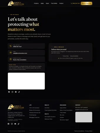 Contact tile for the redesigned Lion Insurance site