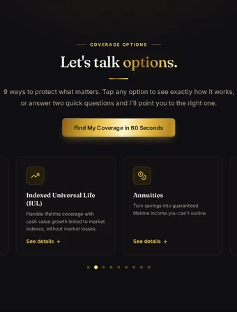 Products tile for the redesigned Lion Insurance site