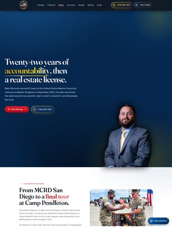 About page of the redesigned Mike Ritrovato site