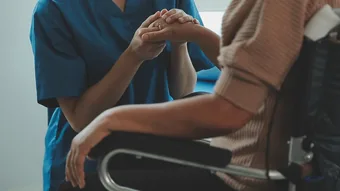 Physical disability support - stock photo turned into real video