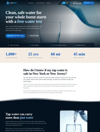 Lucia Water Solutions homepage