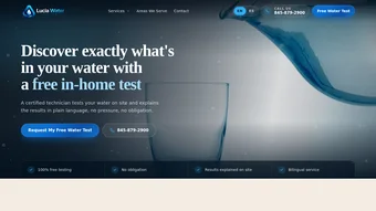 Free Water Testing page - still image compared with the new site's background video