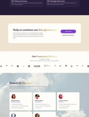 Board of Directors section of the redesigned NBC Outreach site