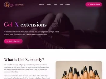 Gel-X page of the redesigned Pretty Hands site