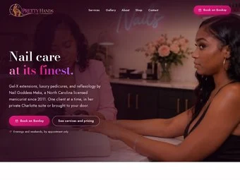 Homepage of the redesigned Pretty Hands site