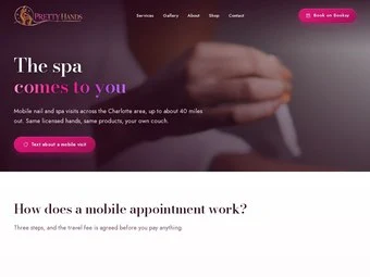 Mobile service page of the redesigned Pretty Hands site